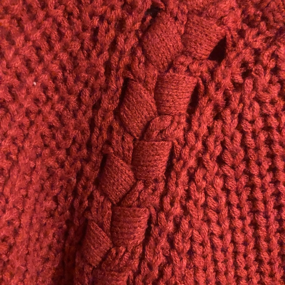 Super Comfy Poof! Red Knitted Sweater Dress - Picture 2 of 5